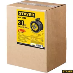 STAYER MS-207 ПВС 2х0.75 30м 2200Вт, Удлинитель на катушке (55073-30)