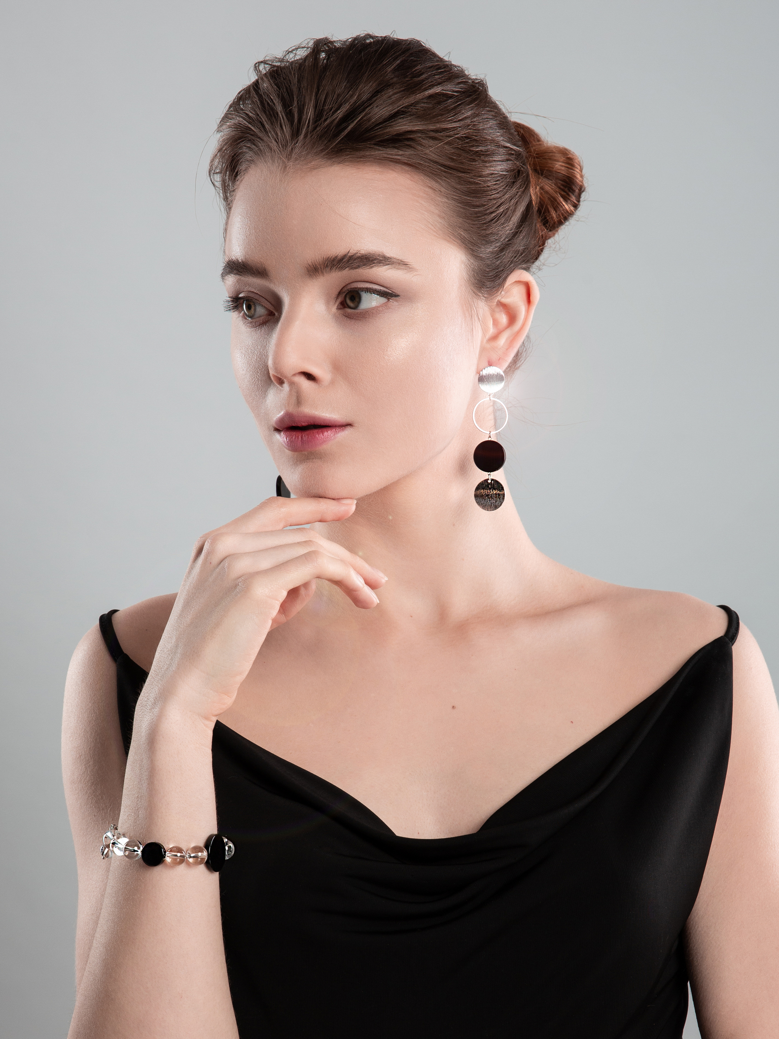 Серьги асимметричные из агата