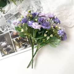 Розы искусственные, цвет фиолетовый микс, букет 5 веток, 25 см, набор 2 букета.