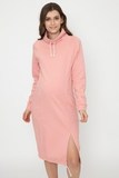 Утепленное спортивное платье для беременных и кормящих 12170 розовый