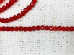 Бусины граненые Рондель, d 6 мм, (1уп=10нитей), красный
