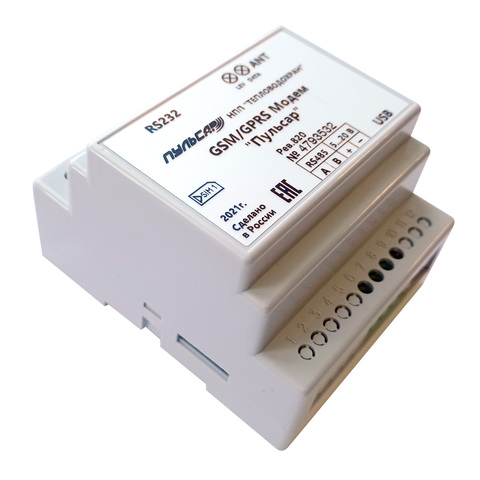Купить GSM модем «Пульсар» исполнение на DIN-рейку (CSD, GPRS+CSD, 4 канала ТС недорого со склада в Хабаровске, Якутске, Владивостоке, Южно-Сахалинске, Благовещенске