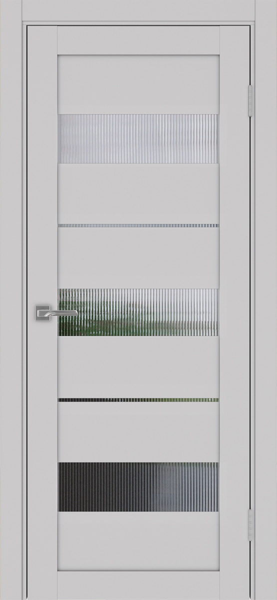 Дверь межкомнатная Оптима Порте Турин 526.122, цвет пепельный, экошпон, стекло мору