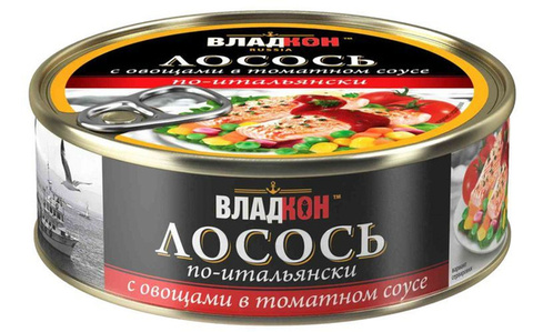 ЛОСОСЬ ПО-ИТ в том. соусе  ж/б №3 ключ. 240гр Владкон