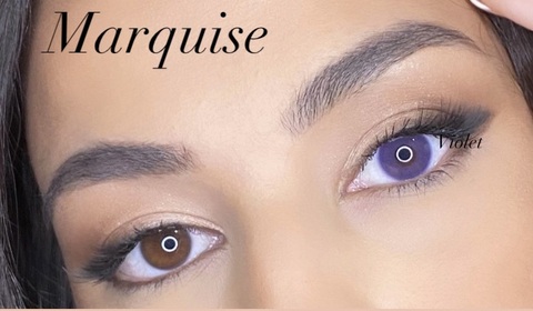 Лавандово - фиолетовые цветные линзы Marquise Violet / Фиолетовые линзы для темных и светлых глаз / Для ежедневного ношения и для сьемок / 12 месяцев