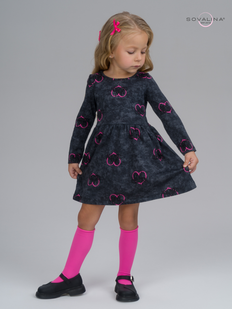 Платье Эля варенка графит сердце