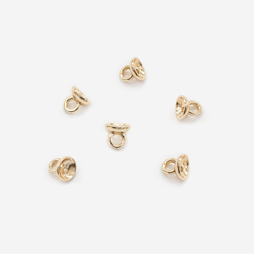 Концевик-шапочка с кольцом 6,2*4,5мм, позолота