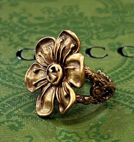 Кольцо цветок в винтаж style by GUCCI бронза
