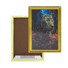 
          Алмазная мозаика Alingar, на подрамнике, с полным заполнением, (глянц), 20х30 см, 19 цветов, "Ягуар"