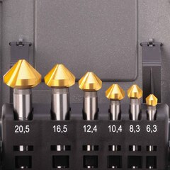 Набор зенковок 90° 6,3-20,5мм DIN335C 3z HSS TiN 6шт Ruko 102152TRO