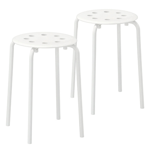 Табурет Axel белый, 30х45 см, полипропилен/металл (ПРИ ПОКУПКЕ ОТ 2-х ШТУК)