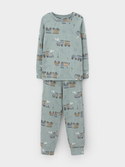 пижама  для мальчика  К 1552/голубой прибой,цветные паровозы