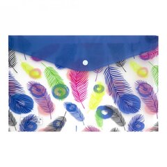 
          Папка-конверт на кнопке Yalong, A4, 260х360 мм, 160 мкм, ассорти, полупрозрачная с рисунком, "Яркий принт"