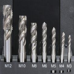 Набор метчиков машинных M3 -M12 HSSE DIN371/376 (Винт., C/2,5P, R35) 7пр Terrax by Ruko A245058ETX