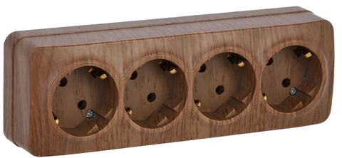 GLORY Роз. 4-я с з/к без з/ш о/у 16А РС24-3-ХД дуб IEK