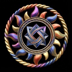 Силиконовый молд Славянский Оберег звезда Руси (Квадрат Сварога) в солнце