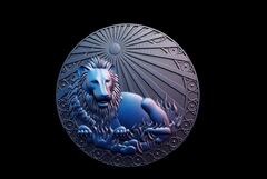 Силиконовый молд № 372 медальон Лев 6 см