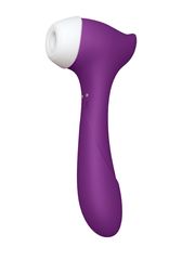 Фиолетовый клиторальный стимулятор Joy с функцией вибратора - 18,9 см. - 