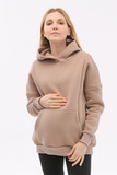 Утепленное худи для беременных и кормящих 14092 мокко