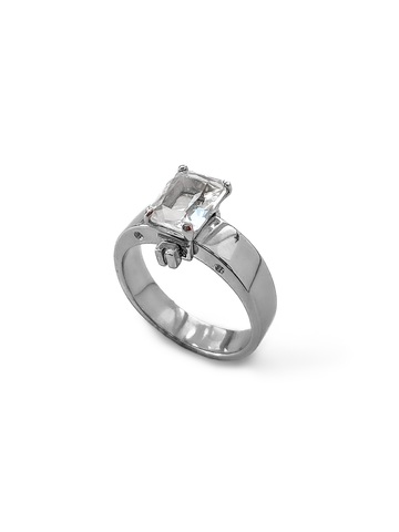 Серебряное кольцо-основа с горным хрусталем