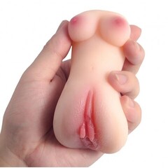 Мастурбатор компактный, женский торс с вагиной, светлый