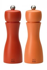 Мельницы Tahiti Peugeot для соли и перца, 15 см, коралловый+оранжевый (набор)