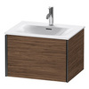 Duravit XViu Тумба подвесная 610x800x480мм, для раковины #234463, 1 ящик, цвет: walnut dark/черный матовый XV40320B221