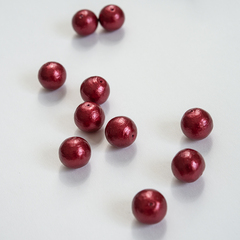 Хлопковый жемчуг, оттенок "Red", шар 14мм, сквозное отверстие