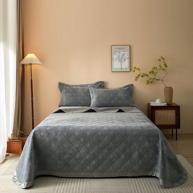 ZEPHYR HOME Покрывало 245х270 Велюр+Тенсель Графит