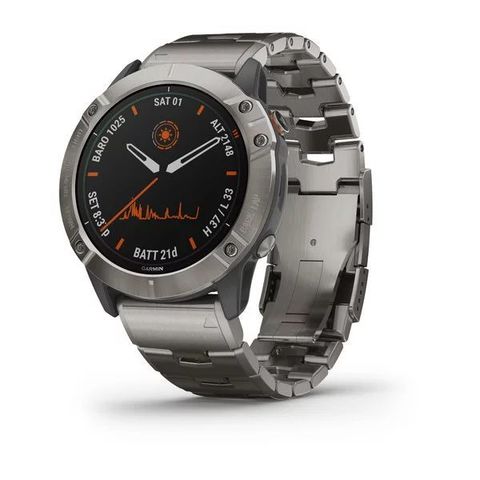 Garmin Fenix 6x Pro Solar - Titanium with Vented Titanium Band