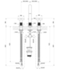 Gessi INCISO Смеситель для раковины на 3 отверстия с донным клапаном, излив 160мм, h=240мм, цвет: nero XL 58113#299