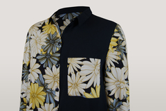 Блузка Elite 7641 комбинированная цветы