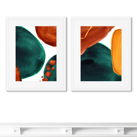 Marina Sturm - Набор из 2-х репродукций картин в раме Forms and colors, composition No3, 2021г.