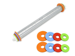 Скалка с регулировкой толщины металическая, рабочая поверхности 34 см