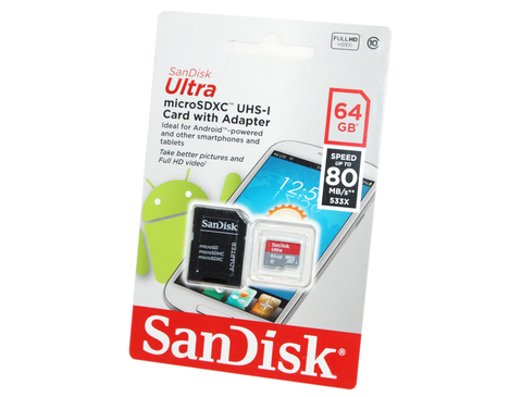 Карта памяти SanDisk microSDXC 64 Gb UHS-I Ultra Class10 (80MB)