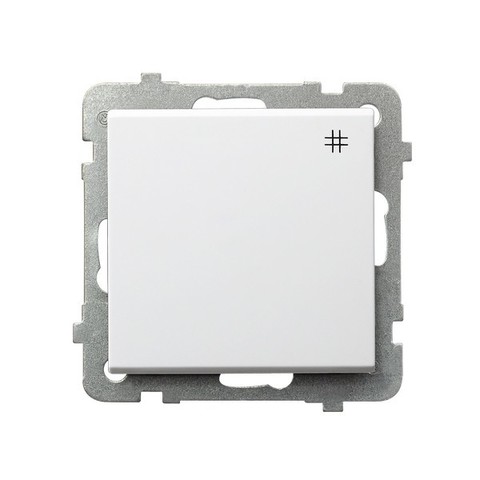 Выключатель/переключатель одноклавишный, промежуточный(перекрёстный схема 7). Цвет Белый. Ospel. Sonata. LP-4R/m/00