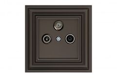 Розетка TV SAT R оконечная коричневая омбре LIREGUS RETRO