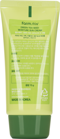 Солнцезащитный крем с семенами зеленого чая Green Tea Seed Moisture Sun Cream SPF50+ PA+++ FARM STAY