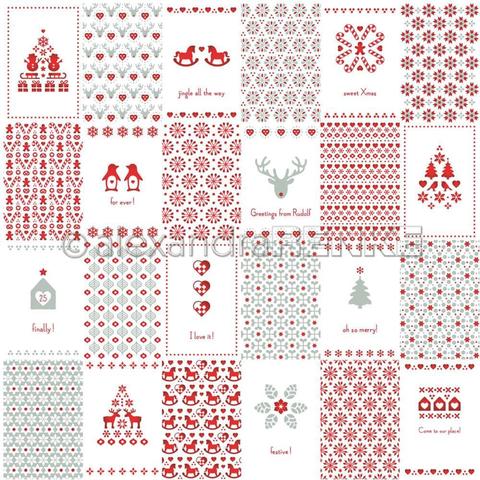 Лист одностороннего кардстока 30х30 см -Alexandra Renke Lena's Christmas Design Paper- Christmas- 1 шт