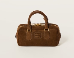 Замшевая сумка MIU MIU Arcadie matelasse, коричневый