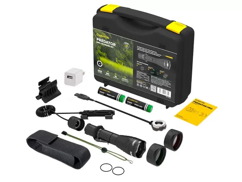 Фонарь подствольный с комп.Armytek Predator Pro Magnet USB Extended Set XHP35, 1500 lm, белый, IP68