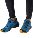 Элитные кроссовки внедорожники Salomon Speedcross 5 cyan мужские