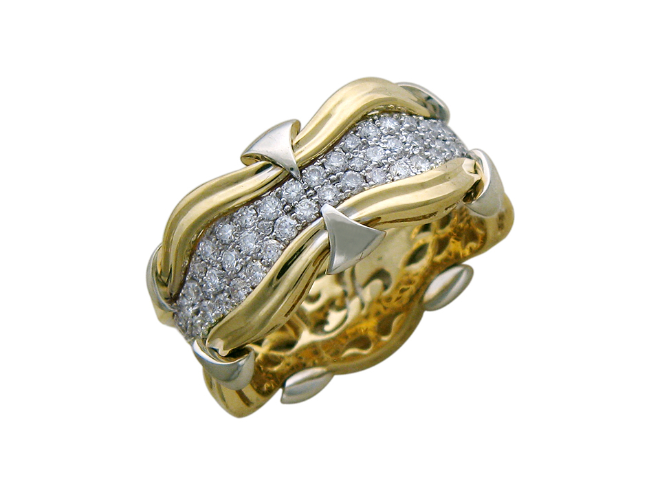 Кольцо с бриллиантом  из комбинированного золота JA-K-К685740L