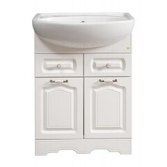 Тумба Классика с умывальником Эрика 60, 2 ящика, ольха белая
