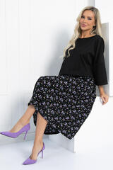 Платье бохо (черное/цветы) П12724-10 LT Collection