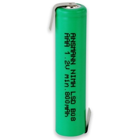 Аккумулятор ААА/NiMH ANSMANN 1.2V 900mAh с контактами