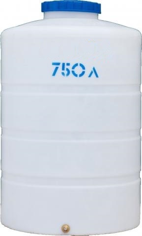 Ёмкость пластиковая пищевая АКПОЛ Н 750 л. вертикальная низкая  (87x87x137см;18кг;белый) - арт.555045