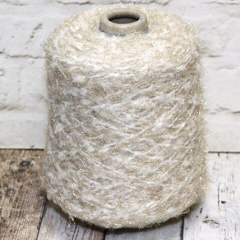 Букле меринос/альпака с люрексом SESIA WOOLLY 80 белый с золотом