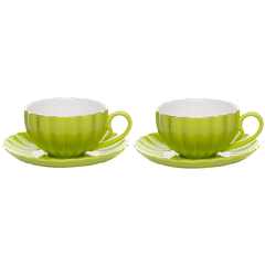 Набор чайный (чашка+блюдце) на 2 персоны зеленый 8