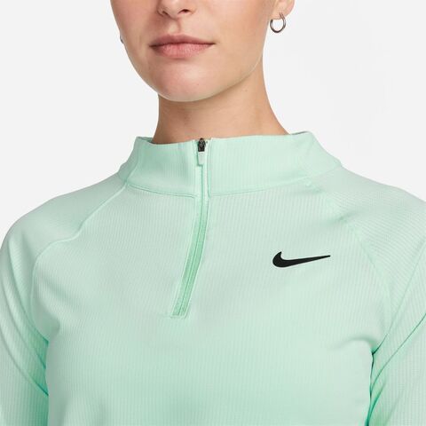 Теннисная футболка женская  с длинным рукавом Nike Court Dri-Fit Victory Top Long Sleeve - mint foam/black